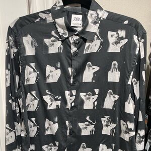 Zara Monochrome Graphic Men's Shirt